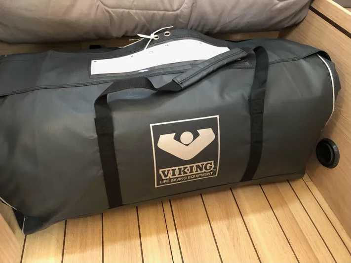 Hydrobaby3 Yacht Photos Pics Viking life-saving equipment bag on Beneteau Oceanis 51.1 yacht, 2019 model.
