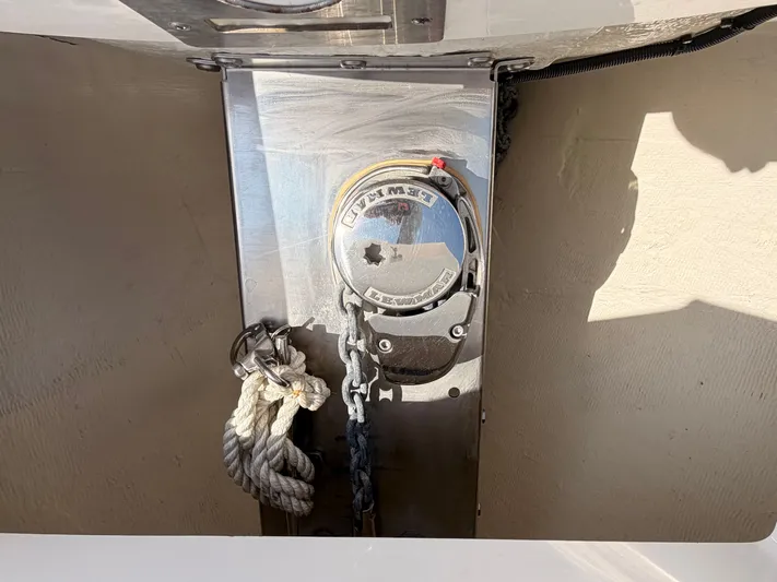  Yacht Photos Pics Anchor chain and rope on a 2022 Regulator 28 boat.