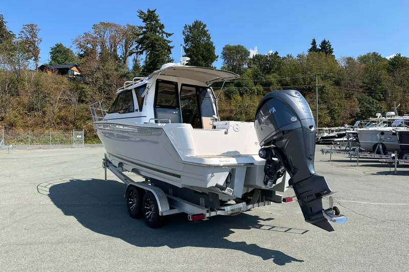  Yacht Photos Pics 2026 Cutwater C-248 Coupe boat on trailer with Yamaha outboard motor.
