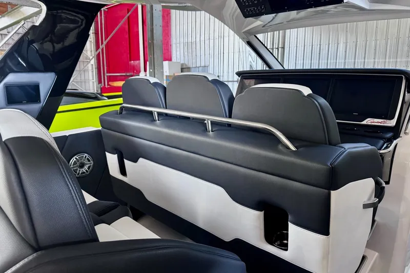  Yacht Photos Pics Interior of Cigarette 42' Auroris 2025 with modern seating.