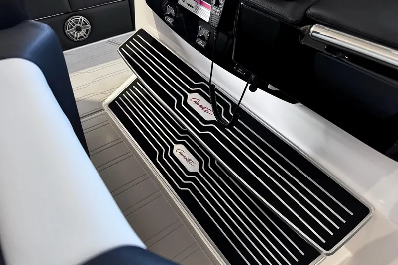  Yacht Photos Pics Interior of Cigarette 42' Auroris 2025 with stylish floor mats.