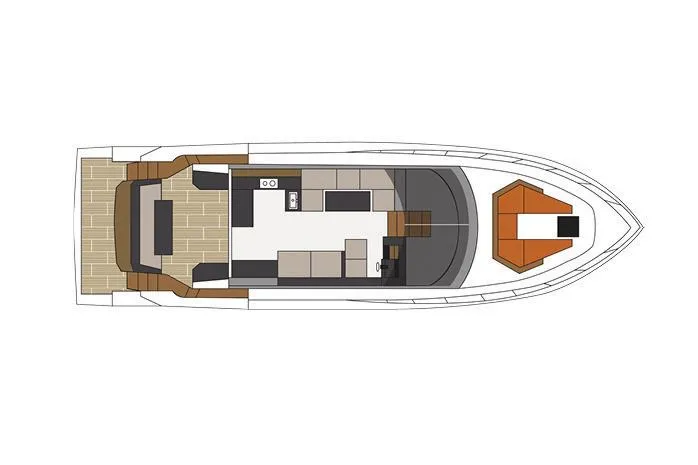 Tropical Dreamer Yacht Photos Pics Manufacturer Provided Image: Top view layout of 2022 Cruisers Yachts 54 Cantius luxury boat.