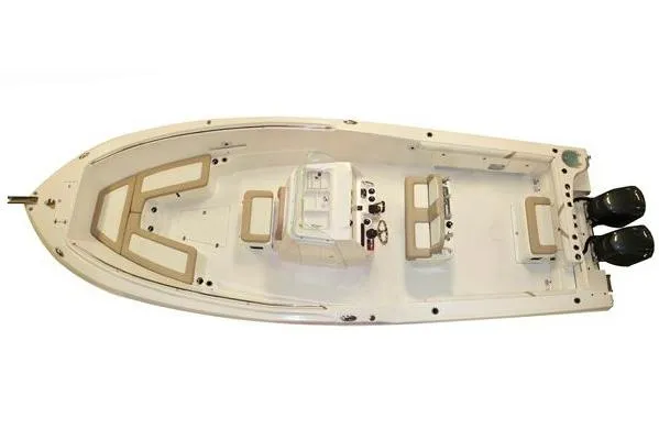  Yacht Photos Pics Manufacturer Provided Image: 2015 Sailfish 320 CC center console boat, top view, dual engines, spacious seating.