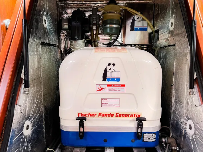  Yacht Photos Pics Fischer Panda generator in a 2010 Hanse 545 yacht engine room.