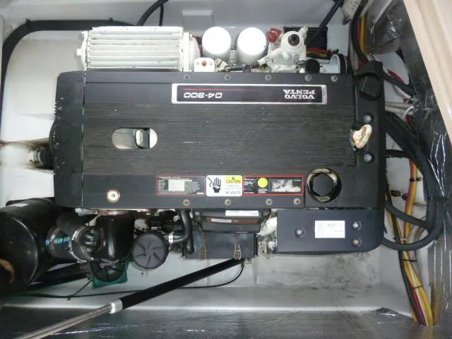 Island Wanderer Yacht Photos Pics Engine compartment of a 2013 Ranger Tugs R-31 with Volvo Penta D4-300 engine.