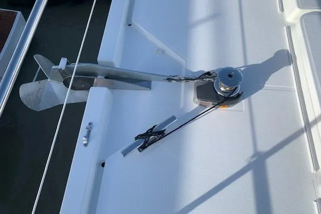 Cat&go Yacht Photos Pics Anchor and winch system on 2025 Fountaine Pajot MY4.S yacht deck.