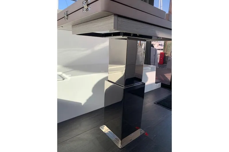 Cat&go Yacht Photos Pics Modern interior detail of 2025 Fountaine Pajot MY4.S yacht, featuring sleek design elements.