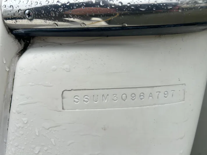 Matilda Bay Yacht Photos Pics Hull identification number on a 1997 Tiara Yachts 3500 Express.