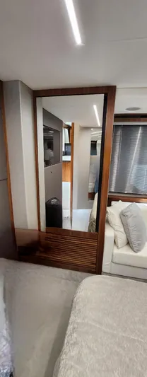  Yacht Photos Pics Luxurious interior of a 2018 Sunseeker Predator yacht with modern furnishings.