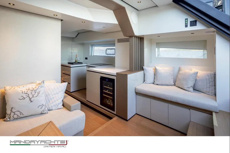  Yacht Photos Pics Luxurious interior of 2025 MandaYachts S05, featuring modern seating and elegant design.