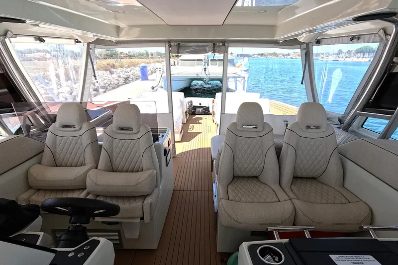 Yacht Photos Pics Luxurious interior of 2025 Catana YOT 41 yacht with plush seating and panoramic views.