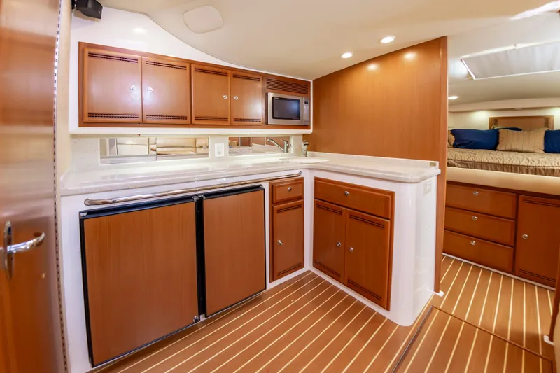Salt Shaker Yacht Photos Pics Interior of 2008 Cabo 40 Express yacht featuring elegant kitchen.