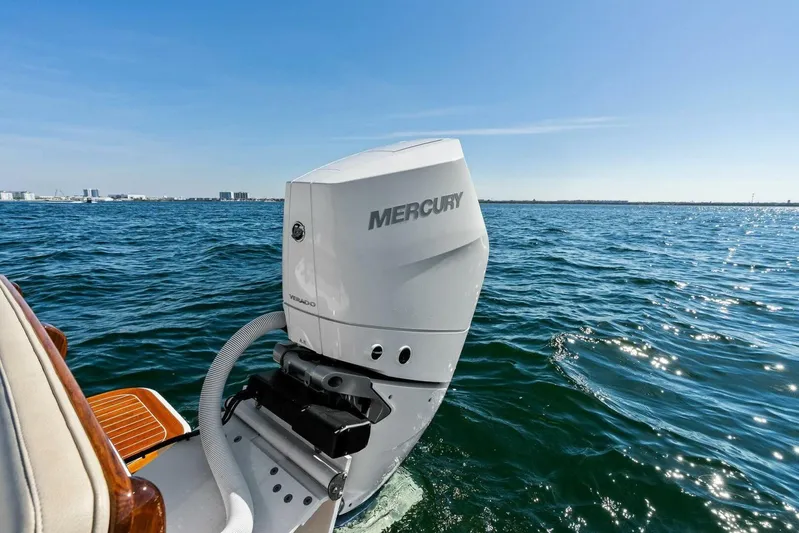  Yacht Photos Pics 2024 Custom Center Console High Ground Boatworks with Mercury engine on open water.