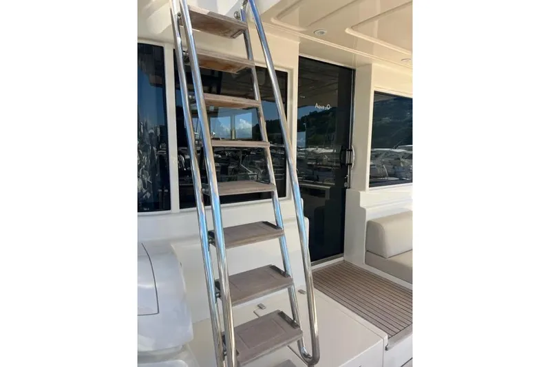  Yacht Photos Pics Stainless steel ladder on 2008 Apreamare Maestro 65 yacht deck.