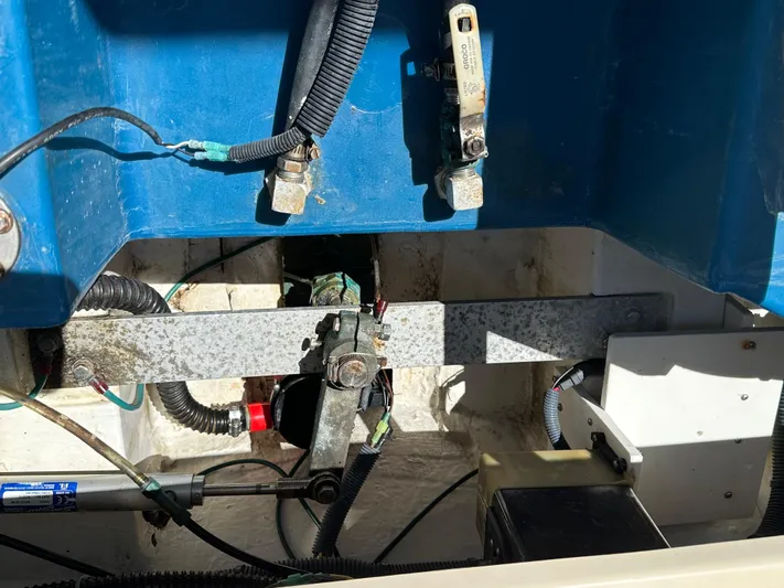  Yacht Photos Pics Engine compartment of a 2006 Albin 28 Tournament Express boat, showing wiring and components.