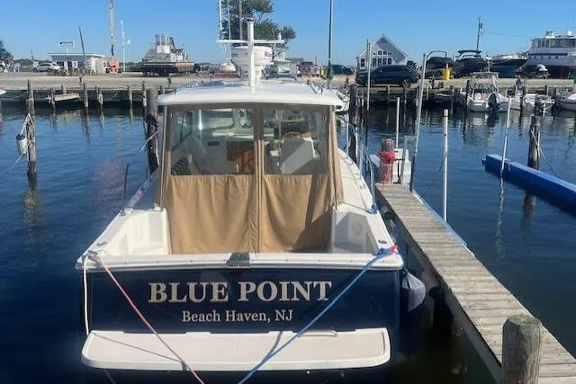  Yacht Photos Pics 2008 Back Cove 29 boat named "Blue Point" docked in Beach Haven, NJ marina.