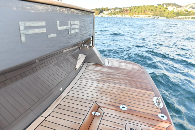 Falcon F-42 2x440 Hp Yanmar Yacht Photos Pics Luxury Falcon Yachts F-42, 2025 model, wooden deck, ocean view.