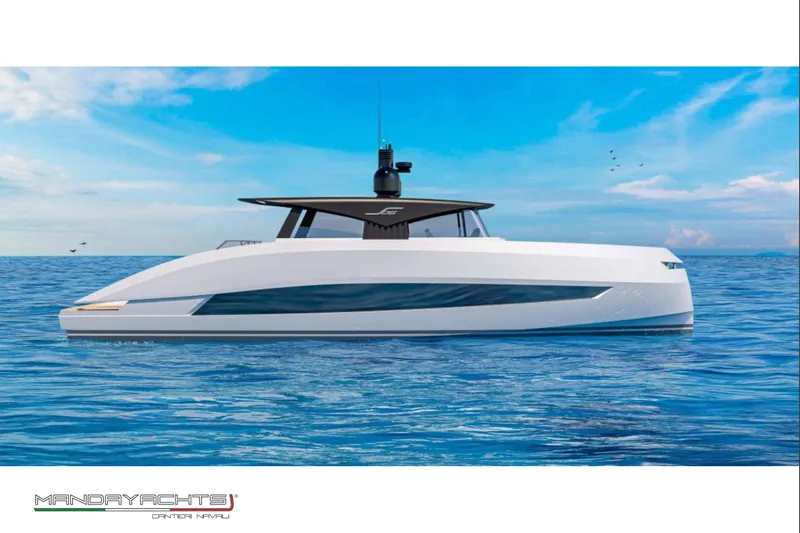  Yacht Photos Pics 2025 MandaYachts S06 luxury yacht on open sea under clear blue sky.