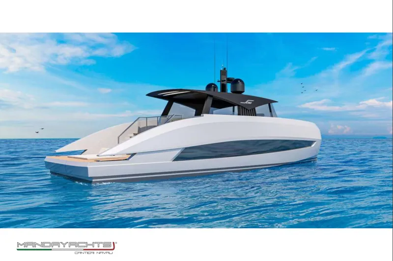  Yacht Photos Pics 2025 MandaYachts S06 luxury yacht cruising on open sea under clear blue sky.