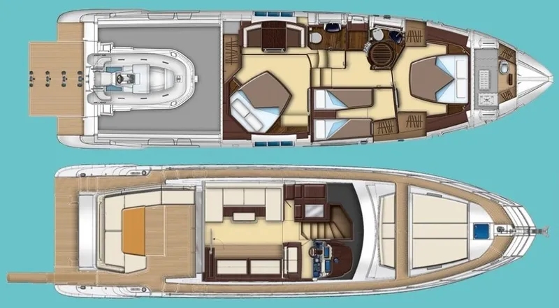  Yacht Photos Pics Floor plan of a 2012 Azimut 55S yacht, showcasing interior layout and design.