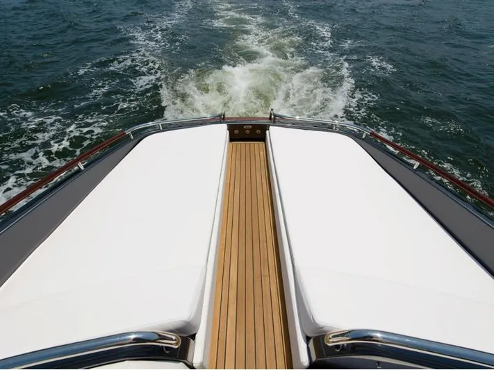  Yacht Photos Pics Riva Rivarama Super 44 yacht deck, 2014 model, cruising on open water.