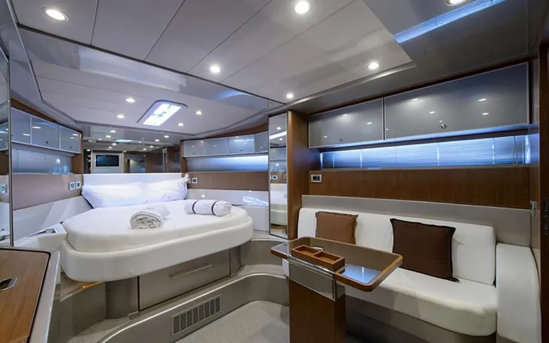  Yacht Photos Pics Luxurious interior of 2014 Riva Rivarama Super 44 yacht with modern furnishings.
