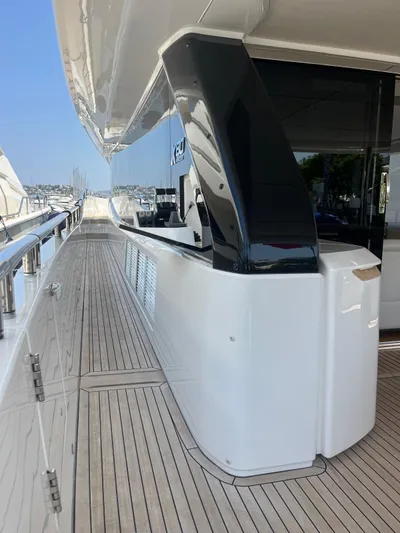  Yacht Photos Pics Luxurious 2023 Princess X80 yacht deck with sleek design and modern features.