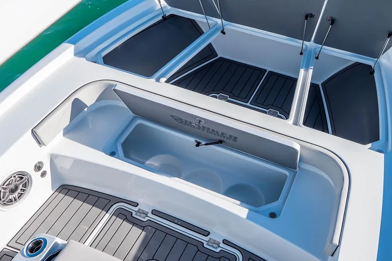  Yacht Photos Pics 2026 Barker Boatworks 26 Calibogue Bay interior with storage compartments and sleek design.