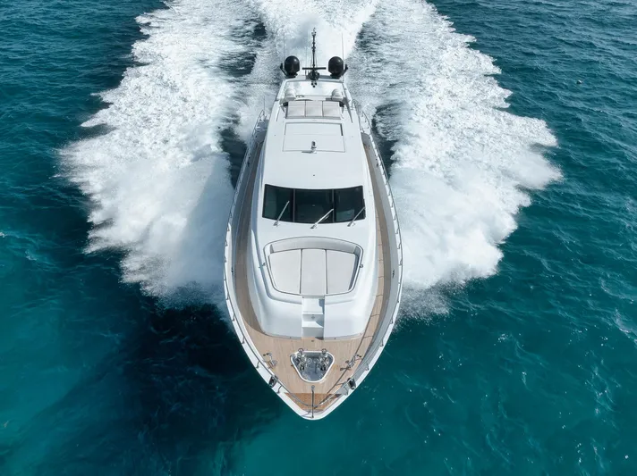 U Wish Yacht Photos Pics 2008 Arno Leopard Open Sport Yacht cruising on clear blue ocean waters.