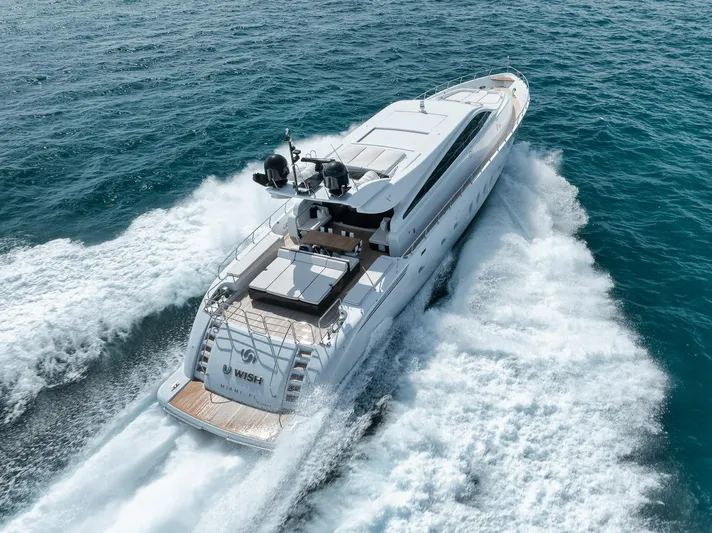 U Wish Yacht Photos Pics 2008 Arno Leopard Open Sport Yacht cruising on open water, creating a dynamic wake.