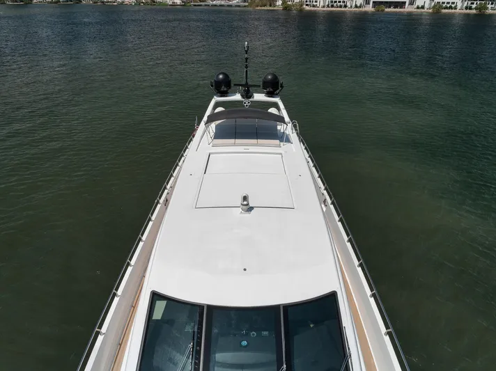 U Wish Yacht Photos Pics 2008 Arno Leopard Open Sport Yacht on calm water, aerial view.