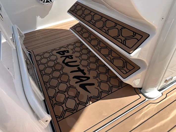  Yacht Photos Pics Tidewater 280 CC 2022 boat interior with custom "Brutal" mat design.