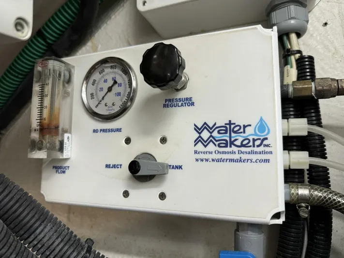 Above Deck Yacht Photos Pics Reverse osmosis desalinator control panel on a 2018 Princess S60 yacht.
