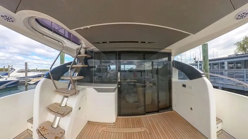 Above Deck Yacht Photos Pics Luxury yacht Princess S60, 2018 model, featuring elegant deck and modern design.