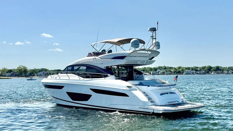 Above Deck Yacht Photos Pics 2018 Princess S60 yacht cruising on a sunny day.