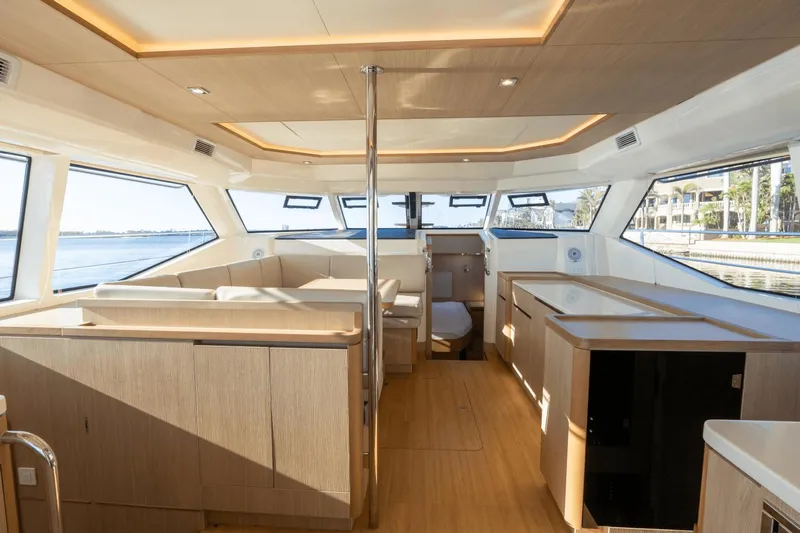 Cay Sera Yacht Photos Pics Interior of 2019 Aquila 44 yacht with modern design.