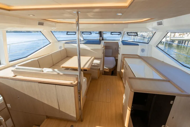 Cay Sera Yacht Photos Pics Interior of 2019 Aquila 44 yacht with modern design.