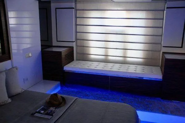  Yacht Photos Pics Luxurious interior of 2012 Absolute 70 yacht with modern lighting and elegant furnishings.