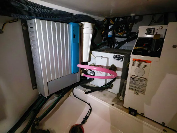 4814ak Yacht Photos Pics Electrical components and wiring inside a Legacy 32 model, 2009.