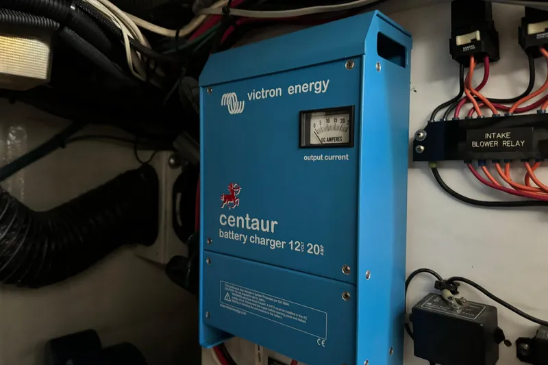  Yacht Photos Pics Victron Energy Centaur battery charger in 1989 Seaton Trawler engine room.