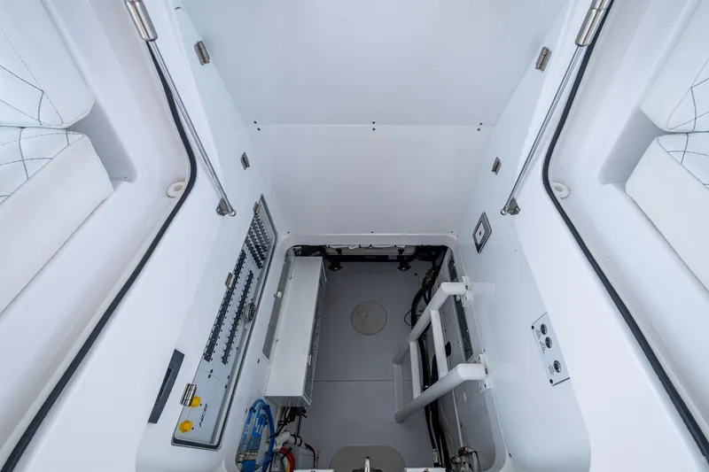  Yacht Photos Pics Interior view of 2025 HCB 48 Campeon boat, showcasing technical equipment and clean design.