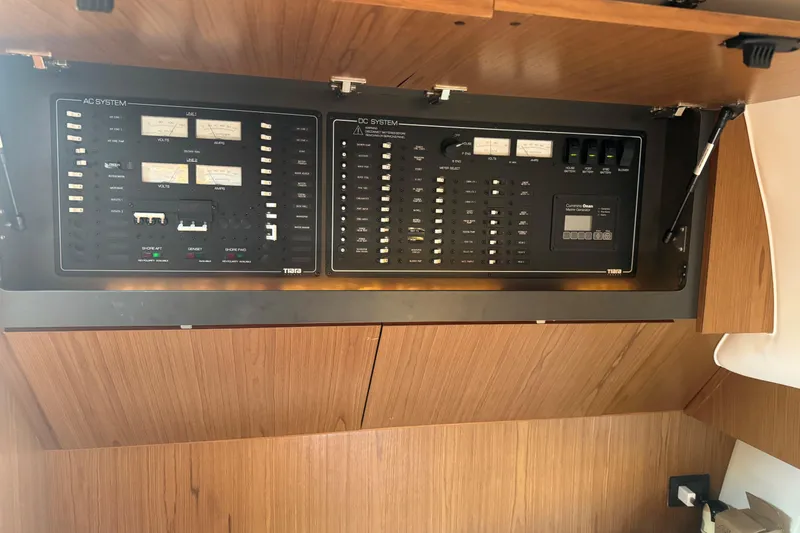  Yacht Photos Pics Electrical control panel on a 2022 Tiara Yachts 43 Open boat.