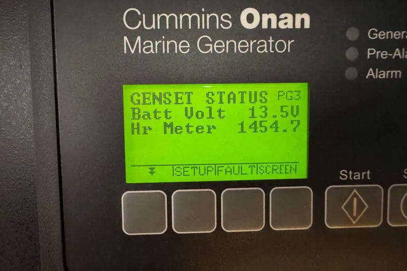 Yacht Photos Pics Cummins Onan marine generator display on 2022 Tiara Yachts 43 Open.