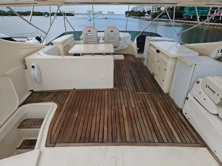  Yacht Photos Pics Astondoa 72 GLX yacht deck with seating, table, and scenic water view, 1998 model.