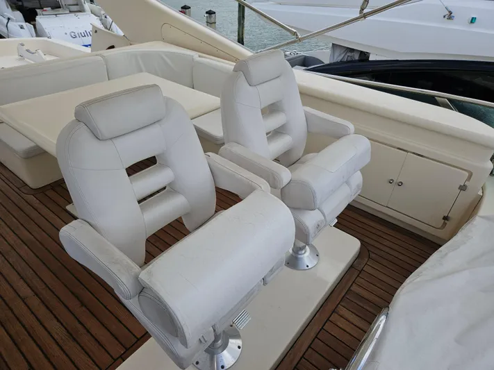  Yacht Photos Pics Luxury seating on 1998 Astondoa 72 GLX yacht with extended platform.