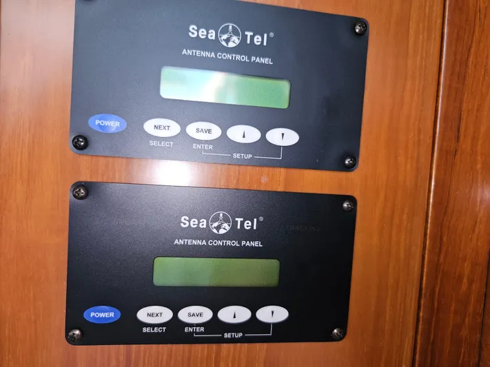  Yacht Photos Pics Sea Tel antenna control panels on 1998 Astondoa 72 GLX yacht.