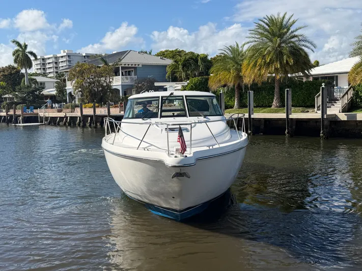  Yacht Photos Pics 2006 Tiara Yachts 4300 Sovran on a calm waterway.