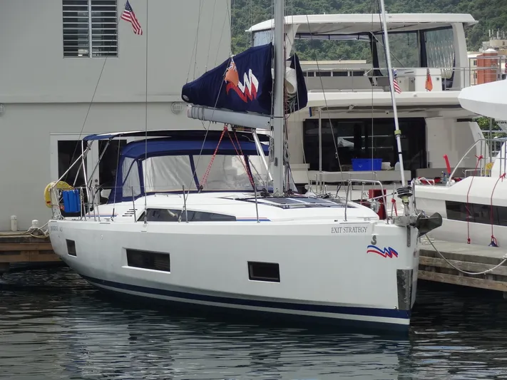 Exit Strategy Yacht Photos Pics 2020 Beneteau Oceanis 46.1 sailboat docked at marina.