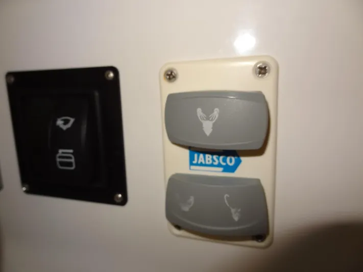 Exit Strategy Yacht Photos Pics Jabsco control panel on a 2020 Beneteau Oceanis 46.1 yacht.