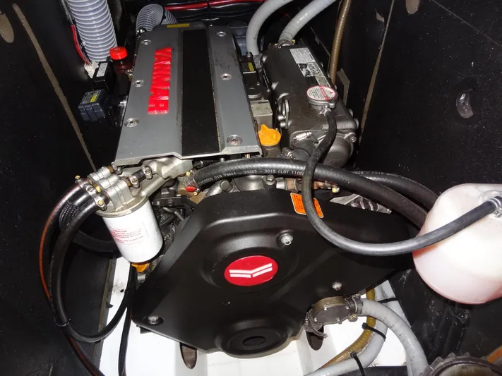 Exit Strategy Yacht Photos Pics Engine compartment of a 2020 Beneteau Oceanis 46.1 sailboat.